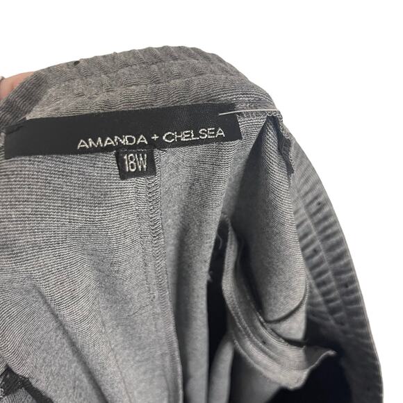 Amanda + Chelsea Women's Plus Size 18W Grey Polka Dot Pull On Career Dress Pants - Picture 7 of 11